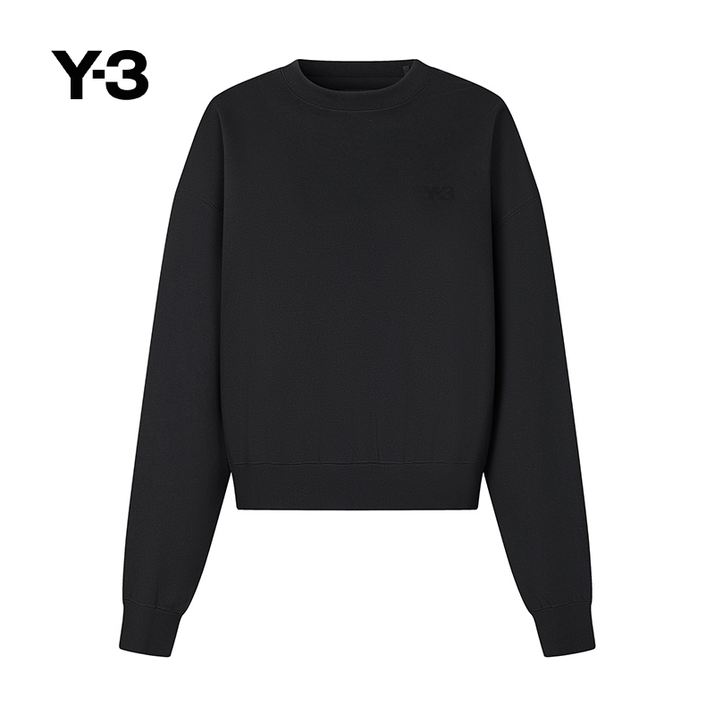 Y-3/Y3山本耀司春季女士休闲卫衣宽松短款落肩袖潮JD9789