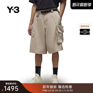 休闲宽松大口袋直筒裤 Y3山本耀司春夏季 短裤 IV7763 男士