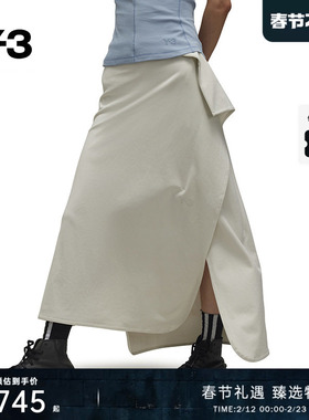 Y-3/Y3山本耀司春夏季女士不规则纯色休闲中长款半身裙JE3438
