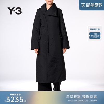 Y-3/Y3山本耀司2025秋冬新品女士时尚保暖长款棉服外套KB0037
