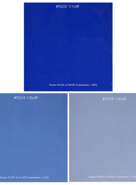 ROSCO 摄影色片纸色温片 24*24CM FULL CTB 1/1 1/2 1/4ctb蓝色系