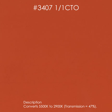 ROSCO 摄影色片 色纸 橙色 色温片 20*20CM FULL  1/1 CTO #3407