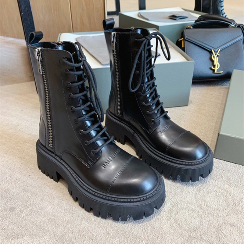 马丁靴女巴黎同款2023春夏新爆款厚底短靴世家英伦风夏季真皮透气