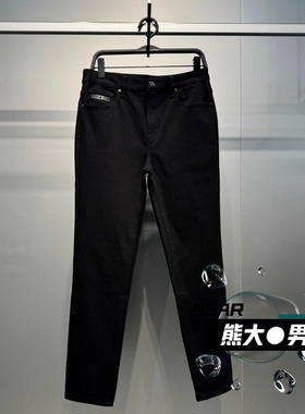 B1HAF4248太平鸟男装2025冬季新款1号时尚修身收脚水洗牛仔裤 599