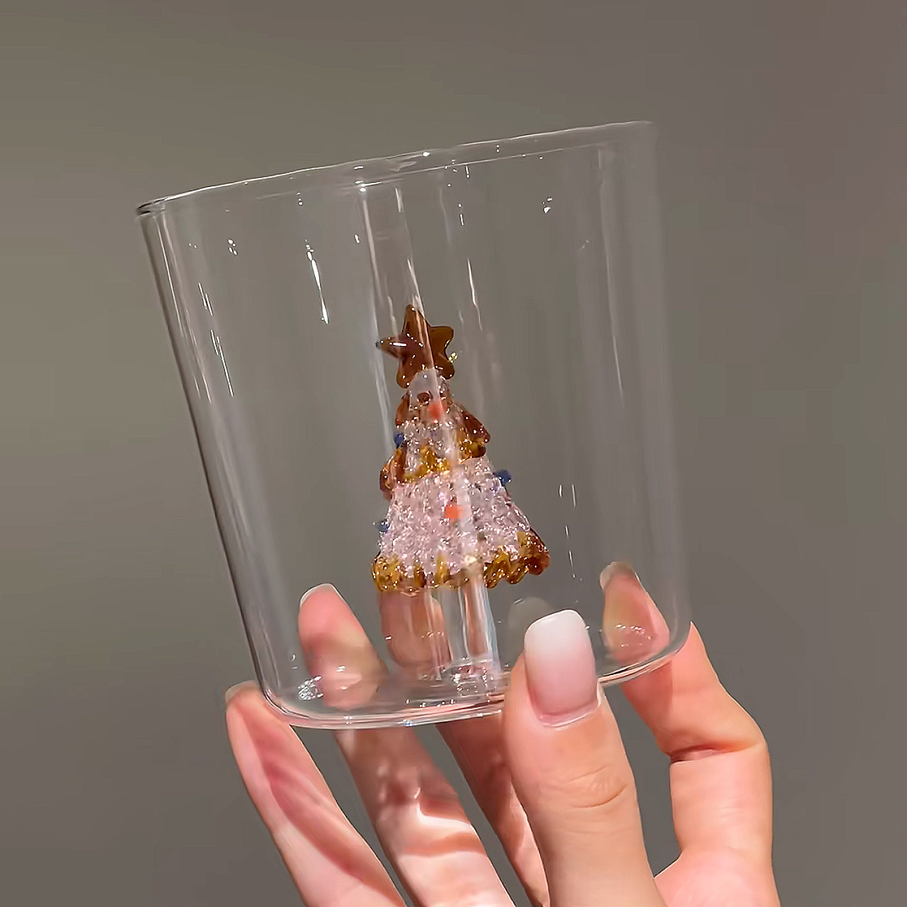 手工鎏金圣诞树玻璃杯创意礼物