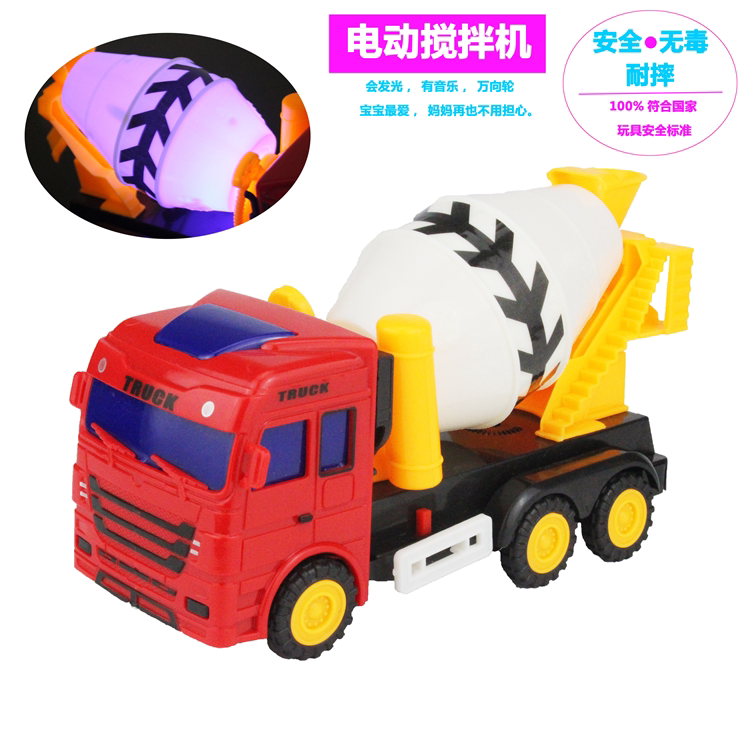 이우 어린이 교육 장난감 어린이 놀이 전기 음악 빛나는 엔지니어링 차량 깜박이는 야시장 노점 뜨거운 판매