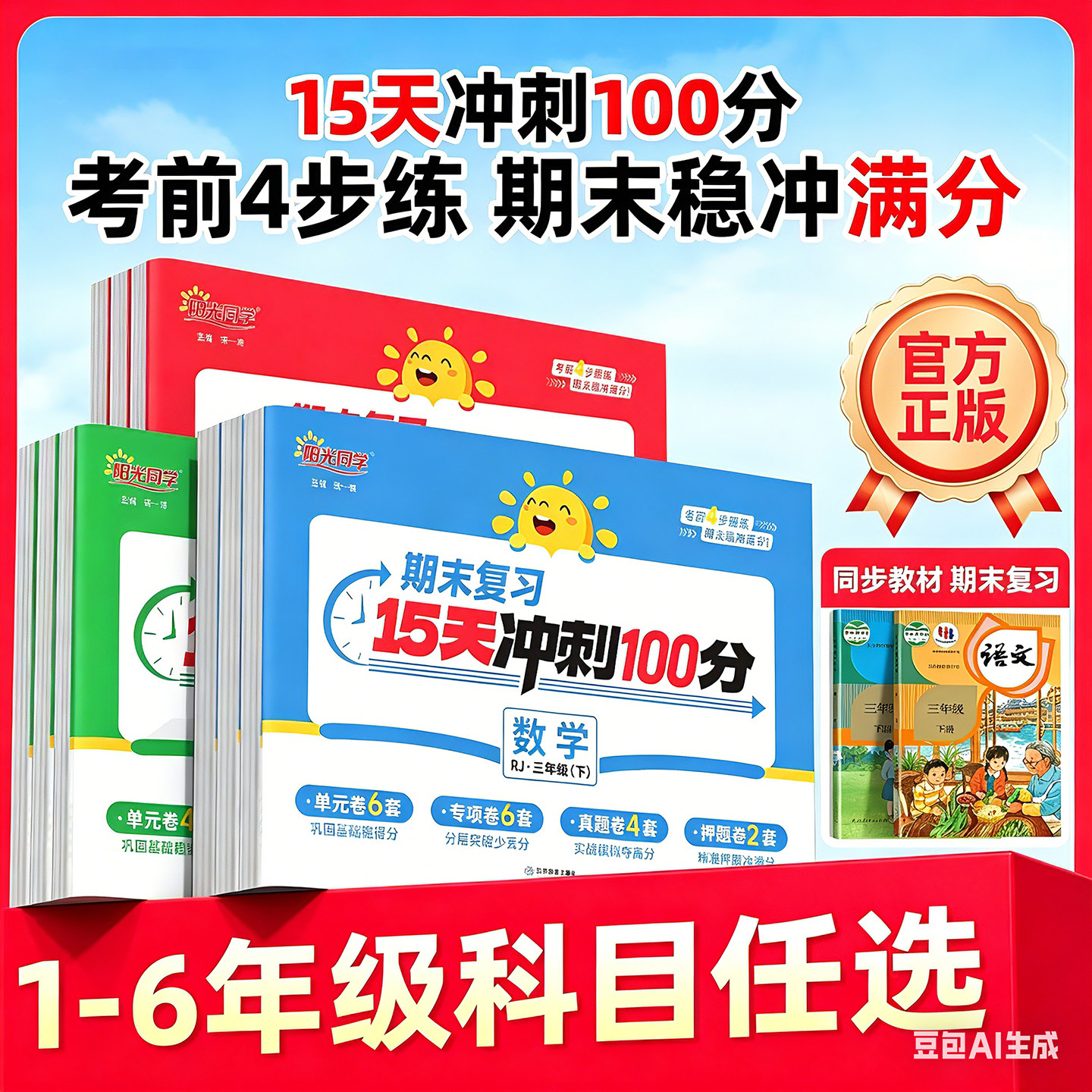 2025秋阳光同学期末复习15天冲刺100分试卷一二三四五六年级上册下册测试卷全套 语文数学英语人教版苏教版北师大版期末真题卷考试
