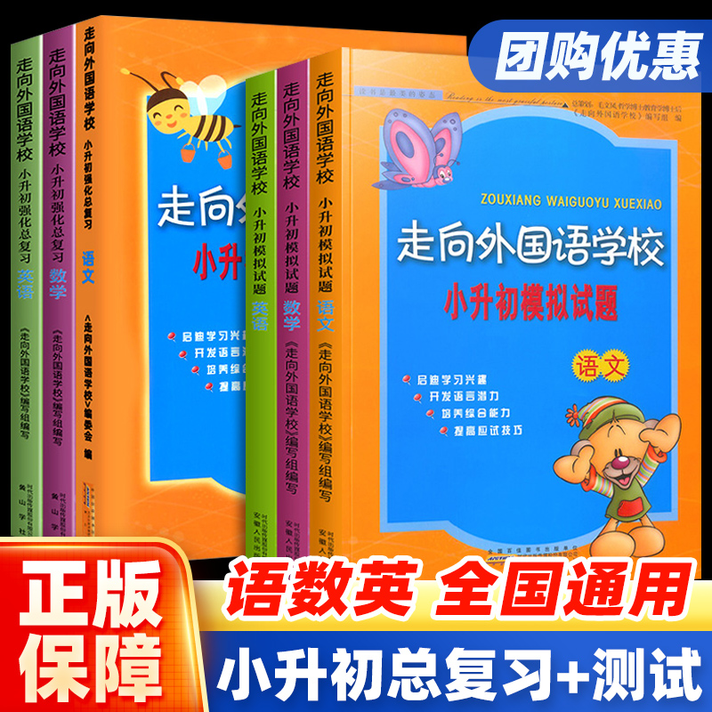 走向外国语学校小升初模拟试题总复习语文数学英语 小学毕业升学名校冲刺真题压轴题六年级上册下册6小考升初中专项训练题辅导练习