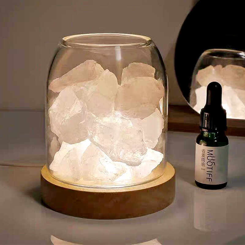创意无火香薰精油扩香石居家玻璃杯女生宿舍氛围夜灯香氛摆件晶石