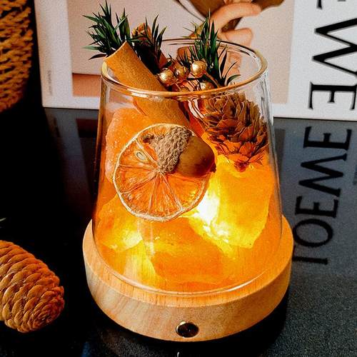 无火香薰水晶石扩香石卧室氛围灯闺蜜生日永生干花黄水晶扩香精油