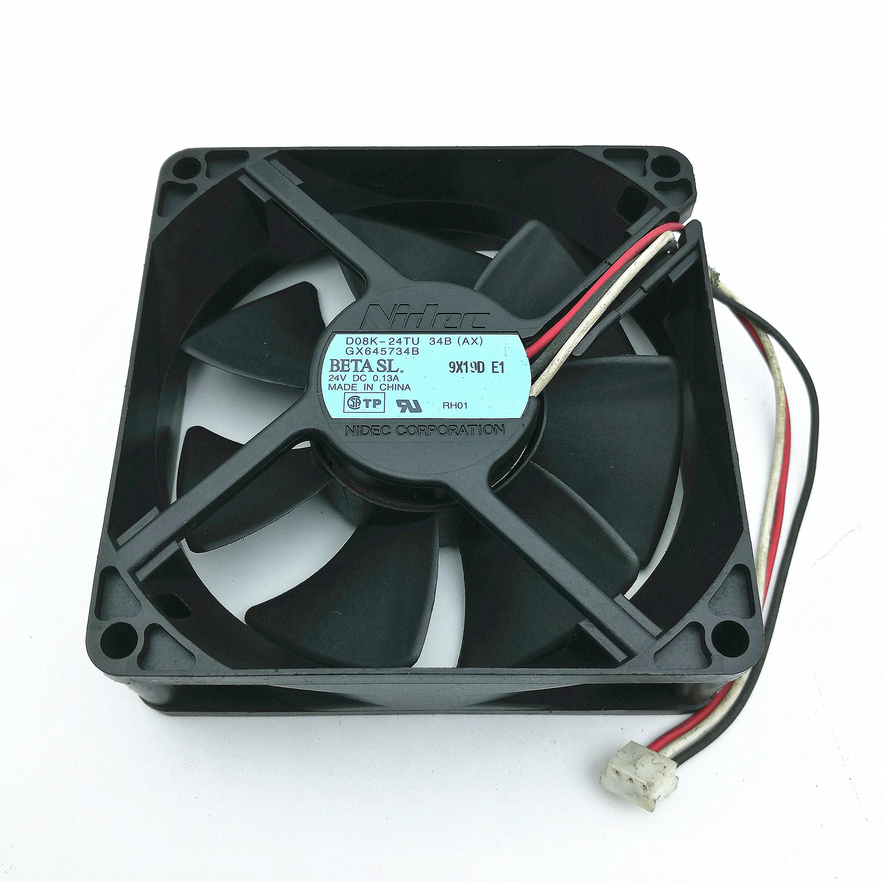 原装 Nidec D08K-24T U13B 24V 0.13A 8cm 8025 打字复印机风扇