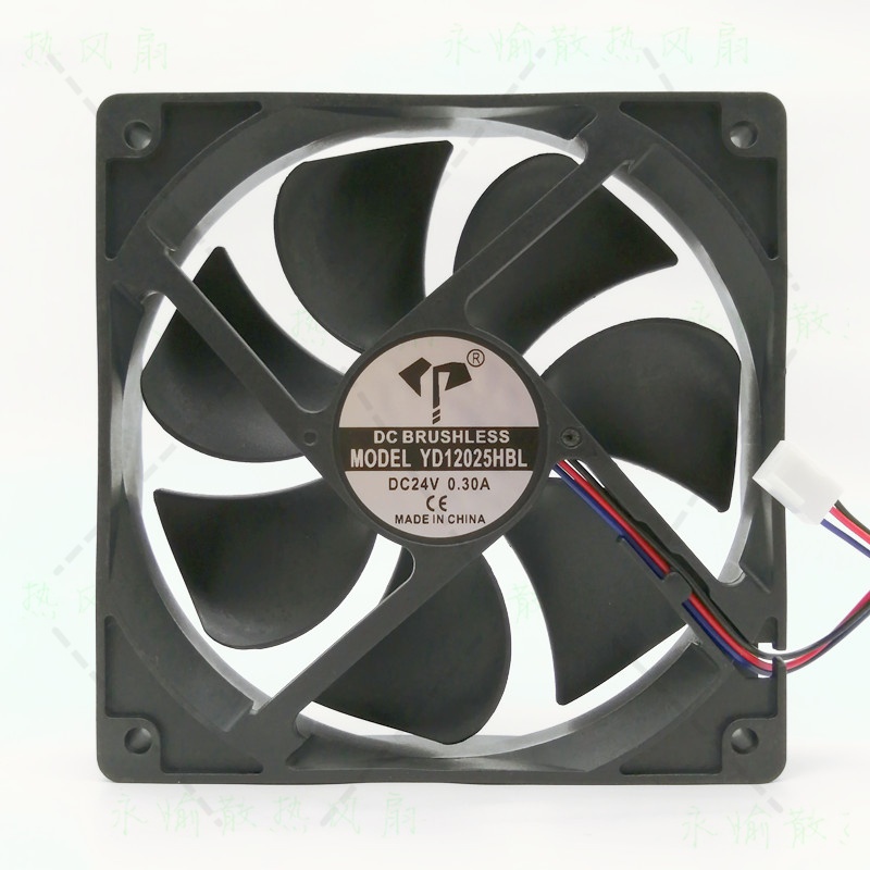 全新 12025HBL 24V 0.30A 12025 12CM 3线 电脑机箱散热风扇 风机