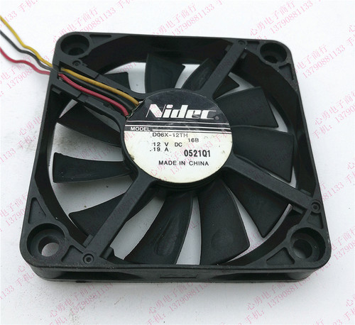 原装日本nidec D06X-12TH 16B 12V 0.19A 6010 静音滚珠散热风扇