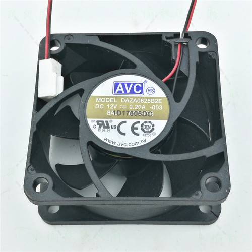 原装 AVC DAZA0625B2E 12V 0.20A 6025 6cm 2线 电源设备散热风扇