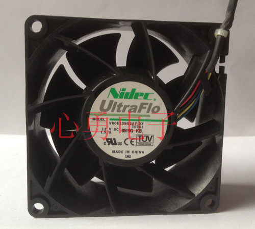 Nidec/尼得科散热风扇V80E12BS2A7-07 12V 1.5A  温控大风量 8038