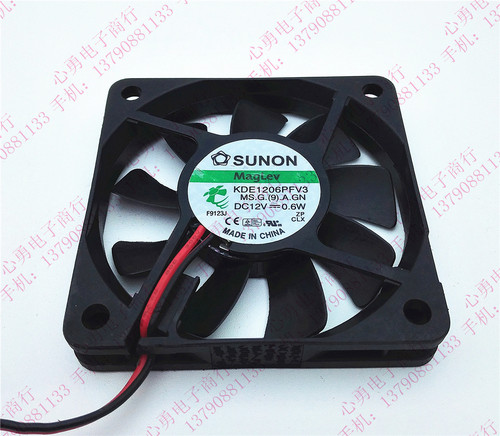 原装SUNON/建准超薄静音散热风扇 KDE1206PFV3 12V 6010 0.6W 2线