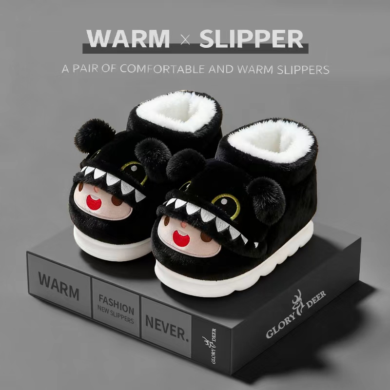 荣耀鹿包跟棉拖鞋情侣外穿可爱