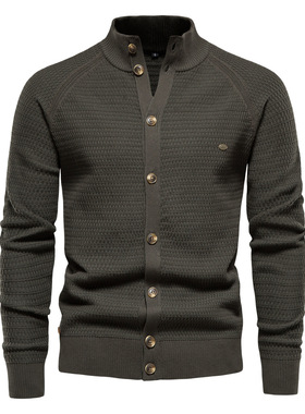 Men's Business sweater knit 高品质男士商务开衫立领毛衣针织衫