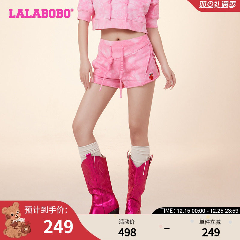 复古辣妹LALABOBOLALA针织短裤