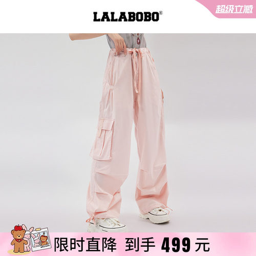 LALABOBO立体熊工装长裤