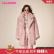 LALABOBO早秋保暖长款 演员孟子义同款 上衣翻领夹棉毛绒外套