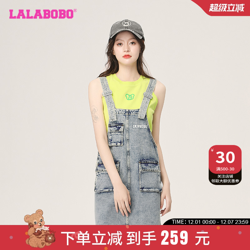 修身显瘦潮流牛仔背带连衣裙女