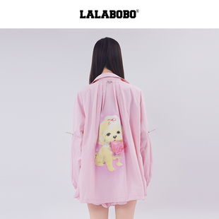 休闲外套女原创印花立领夹克上衣 LALABOBO25年夏新款 商场同款