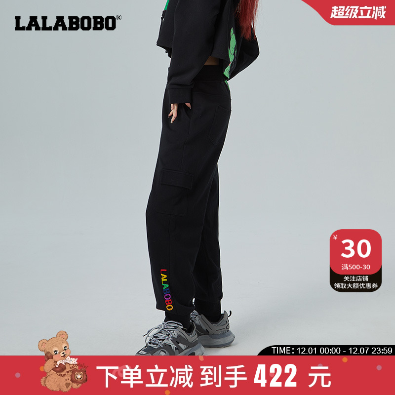 LABO香蕉运动裤印花刺绣休闲裤