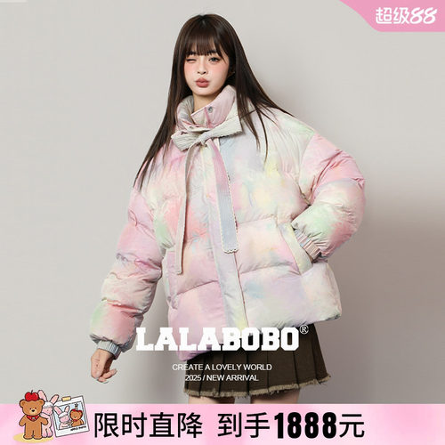 LABO蝴蝶结耳朵连帽羽绒