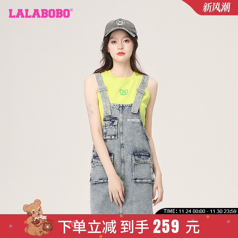 修身显瘦潮流牛仔背带连衣裙女