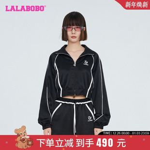 潮流美式 LBCC 时尚 外套女 WSJW29 字母单夹克大码 LALABOBO早秋新品
