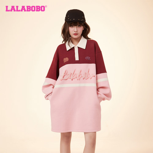 LALABOBO复古休闲针织连衣裙