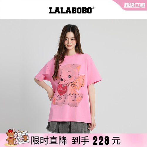 LALABOBO桃心蝴蝶结T恤