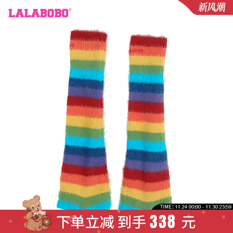 LALABOBO早秋新品款潮流街头美式可爱时尚毛毛袜套女|LBCD-WQQT15