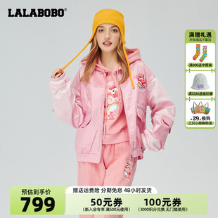 棒球服设计感夹克外套 LALABOBO爱心小熊联名春新款 设计师潮牌