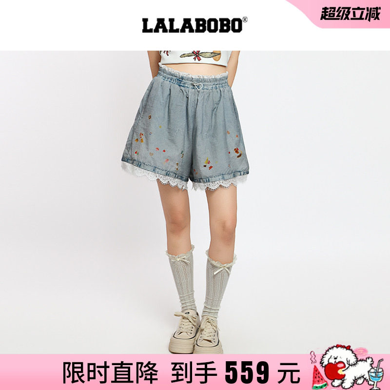 LABOLABO视错贴纸梭织短裤