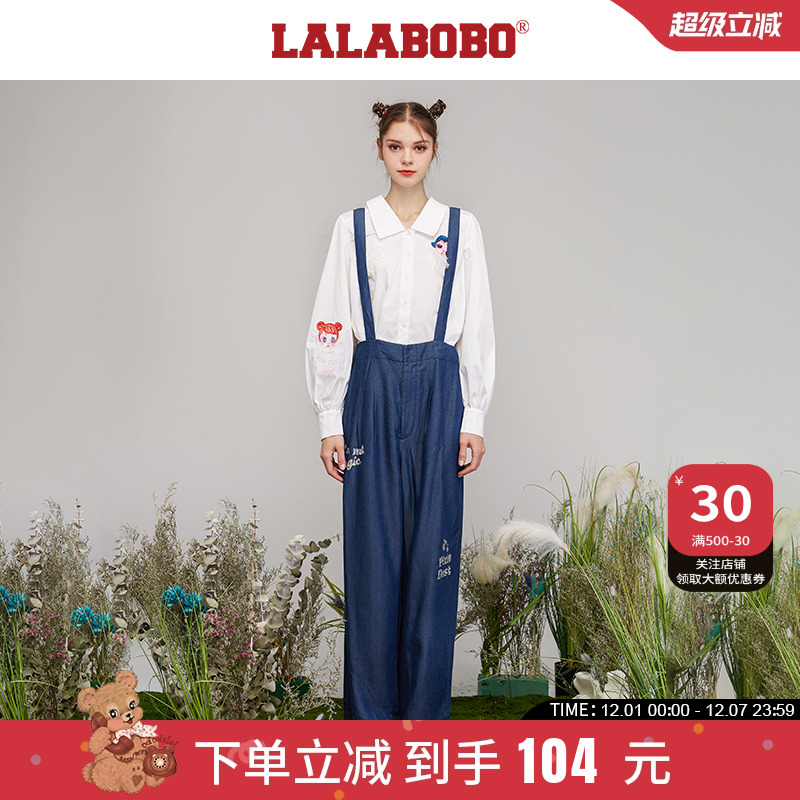 设计师潮牌lalabobo背带阔腿裤