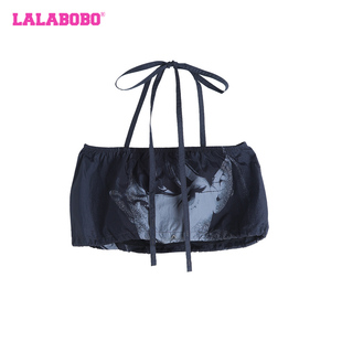 WSWT18 LBDB LALABOBO24早秋新款 复古休闲轻薄舒适透气梭织抹胸女