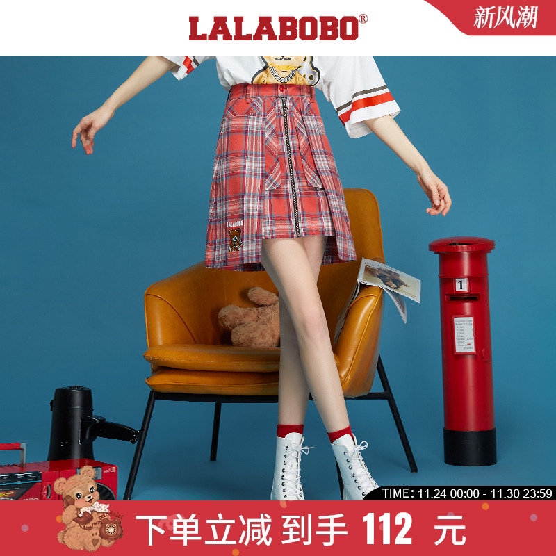 短裙设计师潮牌新品原创格纹