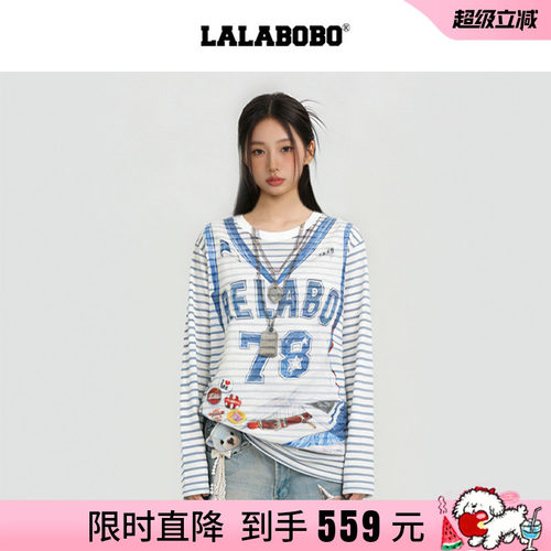LABO球衣假两件长袖T恤