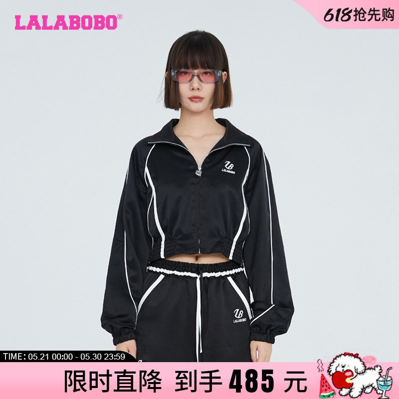 LALABOBO早秋新品潮流美式时尚字母单夹克大码外套女|LBCC-WSJW29