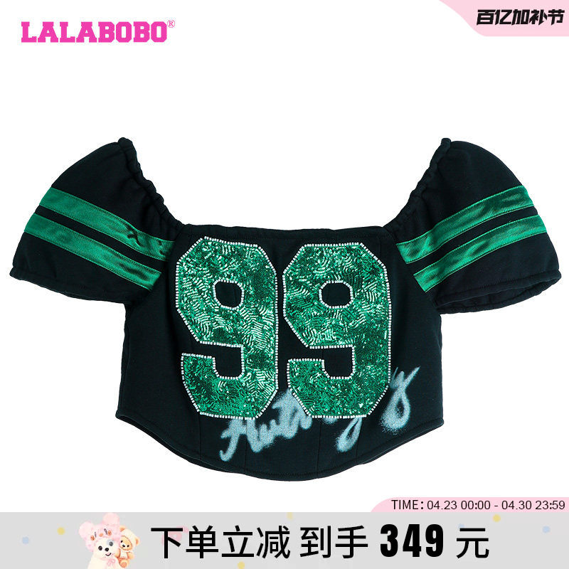 LALABOBO24夏季新款美式运动Y2K风格字母紧身短袖T恤|LBDB-WSDT27