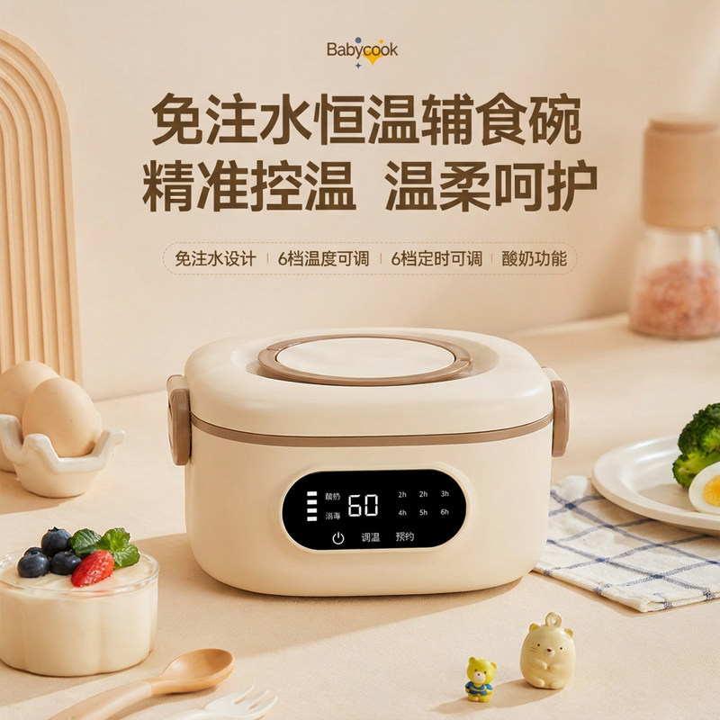 辅食碗智能电子充电婴儿宝宝恒温辅食加热饭盒儿童专用餐具保温碗