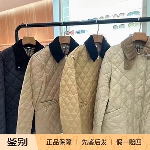 现货BURBERRY 棉服夹克外套巴宝莉菱形格谷仓黄金甲 博柏利女款