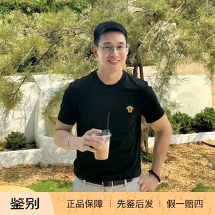 现货VERSACE/范思哲男款短袖T恤刺绣全脸美杜莎半袖 A89500S