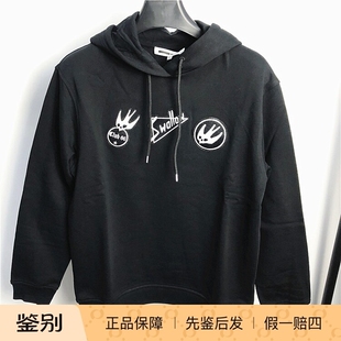 现货ALEXANDER MCQUEEN/麦昆女款帽衫卫衣徽章魔鬼燕标MCQ 481637