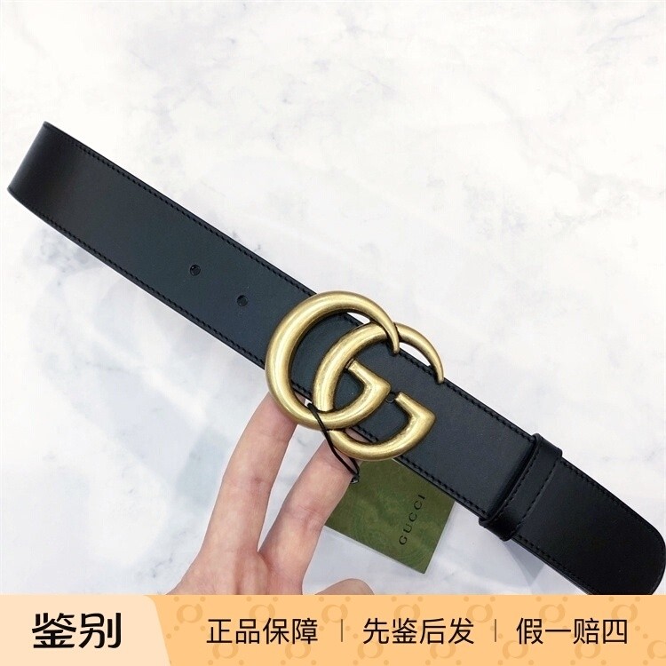 【小诺意大利购 现货】GUCCI古驰双G金属头纯色皮带腰带 400593