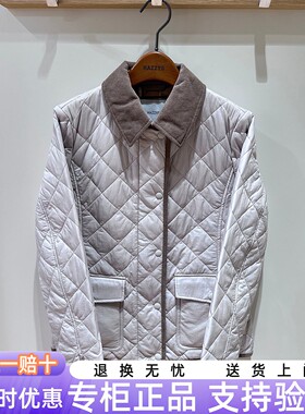 Hazzys哈吉斯2025秋冬新款菱形格棉服女新品翻领外套 ASSSU0CCU21