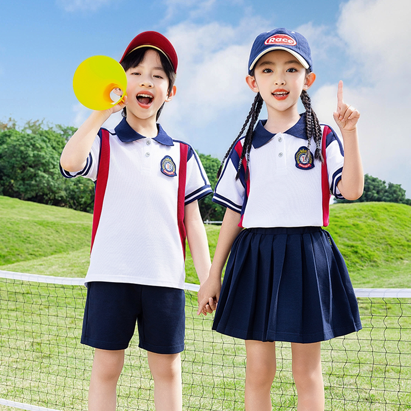 小学生校服夏季短袖运动套装儿童毕业照班服幼儿园园服六一演出服