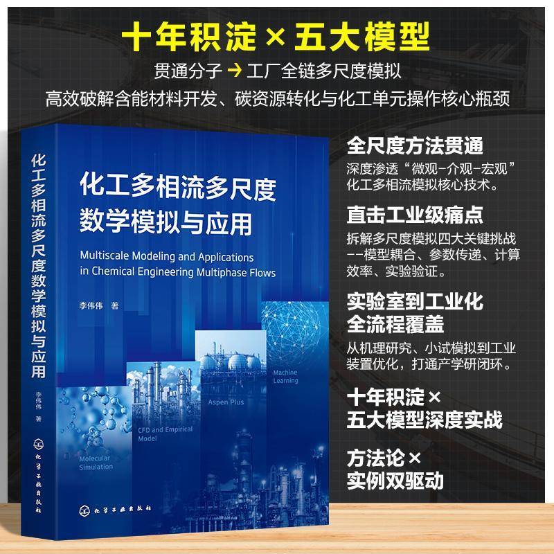 化工多相流多尺度数学模拟与应用 含碳资源高效转化过程 含能材料制备过程模拟 化工单元操作过程 过程工业污染物脱除过程参考书籍
